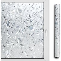 Sichtschutzfolie 3D Bad 60x200cm Sichtschutz Spiegelfolie Blumen Fensterfolie Selbstklebend - Tolletour von TOLLETOUR