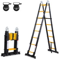 TolleTour Teleskopleiter schwarz Aluminium Klappbar Multifunktionsleiter Anlegeleiter 2.5M+2.5M Mehrzweckleiter Fingerklemmschutz Auszeihleiter TolleTour Teleskopleiter schwarz Aluminium Klappbar Multifunktionsleiter Anlegeleiter 2.5M+2.5M Mehrzweckleiter Fingerklemmschutz Auszeihleiter von TOLLETOUR