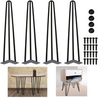 Tolletour - Tischbeine 4er Set Hairpin Leg Haarnadelbeine Tischgestell Tisch Tischkufen Legs Esstisch Harpins Tischbein 3 Streben Schwarz - 40 cm von TOLLETOUR