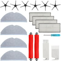 Tolletour - Zubehör für Roborock S7 S7+ S7 Plus S7 Maxv S7 Maxv Ultra S7 Pro Ultra Saugroboter Ersatzteile 2 Hauptbürste. 6 Seitenbürsten. 4 Filter. von TOLLETOUR