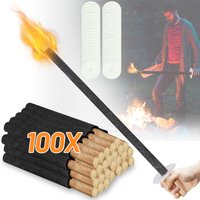 Tolletour - 100x Fackeln.Wachsfackeln inkl. Handschutz. mit Extra Langem Griff. für Nachtwanderung und Veranstaltungen in Garten oder zu von TOLLETOUR