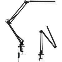 Tolletour - 10W led Schreibtischlampe Tischleuchten FlexBar Tischlampe Büroleuchte Beleuchtung Dimmbar für Arbeiten.Lernen Architektenlampe mit von TOLLETOUR