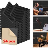Tolletour - 24 Stück Akustikschaumstoff Akustikschaum Matten 30 x 30 x 2.5cm Schalldämmmatten zur effektiven Akustik Schaumstoff Fliesen von TOLLETOUR