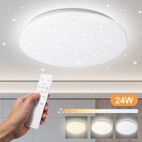 24W led Deckenleuchte mit Sternenhimmel-Effekt und Dimmbarkeit für Küchenpaneele mit Fernbedienung - Kaltweiß und Warmweiß - Tolletour von TOLLETOUR