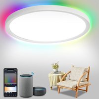 Tolletour - 24W led Deckenleuchte rgb Küchen Flurlampe backlight Keller dimmbar Deckenlampe von TOLLETOUR