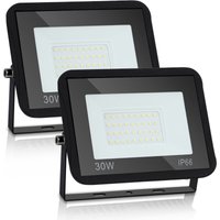 2X led Fluter Flutlicht Strahler 30W Scheinwerfer Baustrahler Außen Lampe IP65 Warmweiß - Tolletour von TOLLETOUR