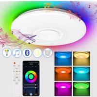 Tolletour - 36W led Deckenleuchten mit Bluetooth-Lautsprecher Smartphone app. dimmbare Musik rgb Farbtemperatur einstellbar. Deckenlampe Sternenlicht von TOLLETOUR