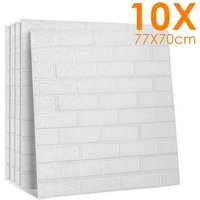 Tolletour - 3D Tapete Wandtattoos Wandverkleidung 10 tlg Selbstklebend - 77x70cm Steinoptik Ziegel Tapete Moderne Wasserdicht Wandaufkleber für von TOLLETOUR