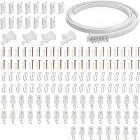 5m Flexible Vorhangschienen. Gebogene Vorhangschiene. Deckenhalterung mit Schienenvorhangsystem. Decken Fenster Schiene für Decken- oder Wandmontage. von TOLLETOUR