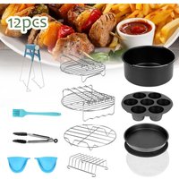 Tolletour - Heißluftfritteuse Zubehör 7 Zoll 12tlg. Fritteuse Set inkl. Brotbackkorb Pizzapfanne Silikonpfanne Grillrost Spieße Tolletour - Heißluftfritteuse Zubehör 7 Zoll 12tlg. Fritteuse Set inkl. Brotbackkorb Pizzapfanne Silikonpfanne Grillrost Spieße von TOLLETOUR