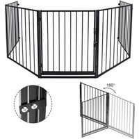 Tolletour - Kaminschutzgitter Metall 300 x 76 cm klappbar Schutzgitter für Tiere 5 Elemente inkl. Tür Laufgitter Absperrgitter Tiergitter von TOLLETOUR