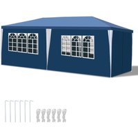 Tolletour - Pavillon Garten mit 3 abnehmbaren Seitenteilen tragbares wasserdichtes Zelt Partyzelt mit Spiralschläuchen und großen Fenstern. für Party von TOLLETOUR