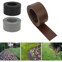 Rasenkante Kies Beeteinfassung Mähkante Beetumrandung Rasenband Oberkante Gartenwegen Gartenumrandung Rasenbegrenzung Grau 1000x10cm - Tolletour von TOLLETOUR