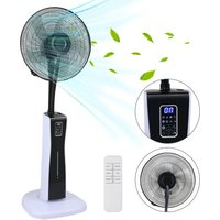 Tolletour - Standventilator mit 2 Liter Wasserzerstäuber 3 Modi Nebelfunktion Ventilator Lüfter Verstellbarer Neigungswinkel Stahl Schwarz Höhe 127 cm von TOLLETOUR