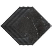 Tolletour - Vinylboden.PVC Bodenbelag.Selbstklebende Fliesen.Marmoreffekt.Schwarz.ca.2m²/22 Fliesen von TOLLETOUR