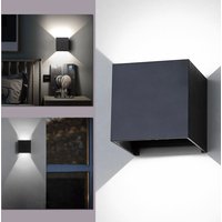 Led Wandleuchte Außen Wohnzimmer Wandlampe IP65 Treppen Keller Flur Esszimmer 7W Schwarz Kaltweiß - Schwarz - Tolletour von TOLLETOUR