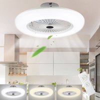 Tolletour - swanew Deckenventilator 80w Deckenlampe led mit Beleuchtung Fan Smart-LED-Deckenleuchte Fernbedienung Timer Dimmbar Deckenleuchte von TOLLETOUR