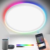 Swanew 24W led Deckenleuchte Deckenleuchten Deckenlampe rgb dimmbar backlight IP44 Flurleuchte von TOLLETOUR