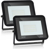 Swanew 2X led Fluter Flutlicht Strahler 30W Scheinwerfer Baustrahler Außen Lampe IP65 Kaltweiß von TOLLETOUR