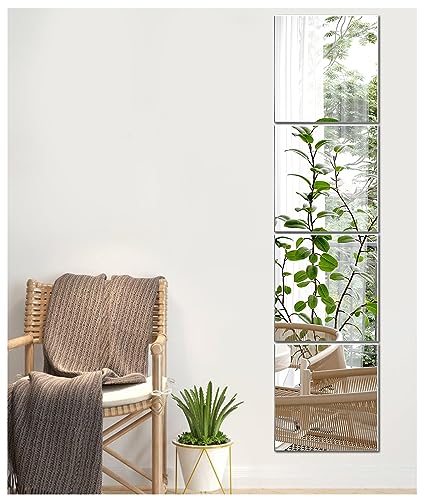 TOLOVIC Klebespiegel Spiegel HD Selbstklebende Fliesenspiegel Flexibler Spiegelfliesen Selbstklebend Acrylic Spiegelfolie Wandspiegel Spiegel zum Kleben Dekospiegel Klebespiegel für die Wand von TOLOVIC