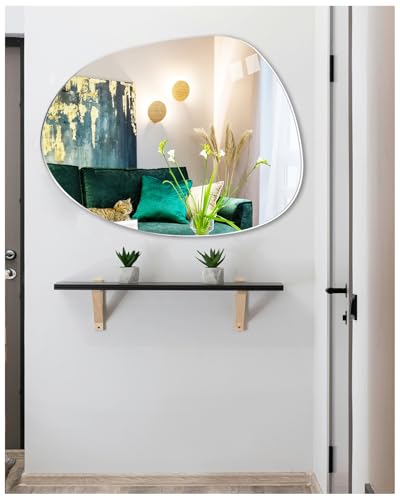 TOLOVIC Spiegel Wand Asymmetrischer Spiegel Wandspiegel Spiegel Asymmetrisch Glas HD Dekorative Selbstklebend Wandspiegel für Wohnzimmer Bad Flur von TOLOVIC