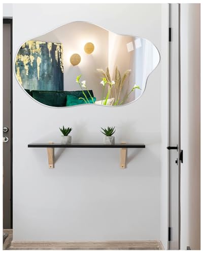 TOLOVIC Spiegel Wand Asymmetrischer Spiegel Wandspiegel Spiegel Asymmetrisch Glas HD Dekorative Selbstklebend Wandspiegel für Wohnzimmer Bad Flur von TOLOVIC