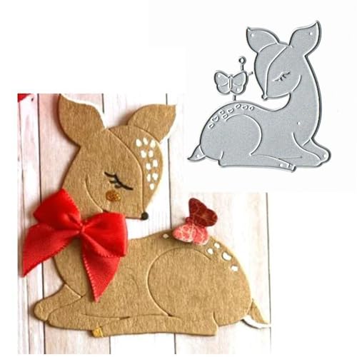 Stanzschablonen für Weihnachten, Sika-Hirsch, Tier, Schmetterling, Metall, Frohe Weihnachten, Schleife, Hirsch, Stanzschablonen, DIY, Scrapbooking, dekoratives Prägepapier, Scrapbooking, von TOLOVIS