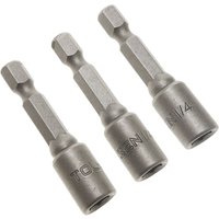 Tolsen - Schaft 3 Stück 1/4 mm x 48 mm Sechskant Steckschlüssel Nuss Treiber Bits 1/4 Adapter von von TOLSEN