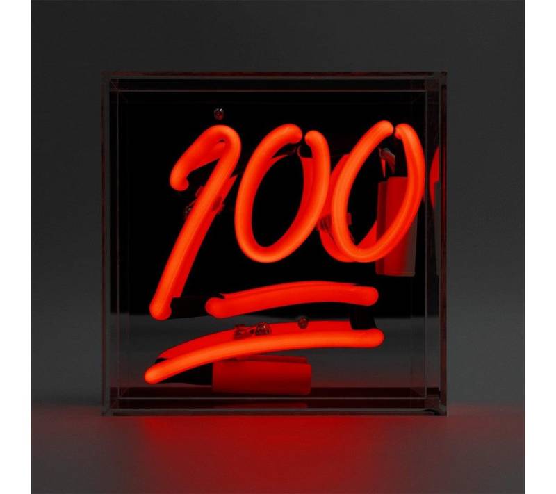 TOM NEON Dekolicht "100" Mini Glas Neon Box, TOM NEON, Neon, Rot, Handgefertigt von TOM NEON