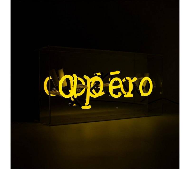 TOM NEON Dekolicht "Apéro" Glas Neon Box Neon Neonlampe Stimmungslicht, TOM NEON, Neon, Gelb, Handgefertigt von TOM NEON