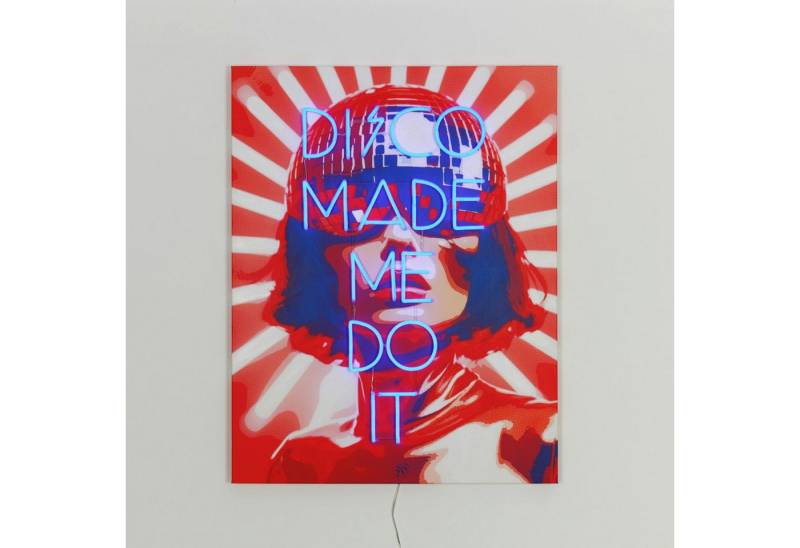TOM NEON LED-Bild "Disco Made Me Do It" LED Neon Wandbild Kunst Leinwand, TOM NEON von TOM NEON