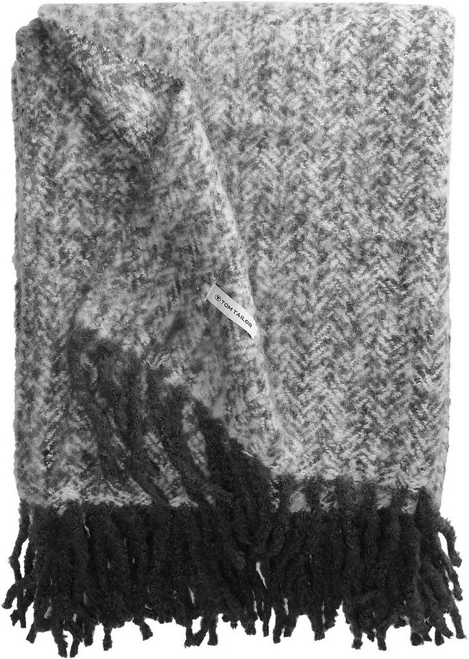 Plaid Wooly Herringbone, TOM TAILOR HOME, mit Fischgratmuster, Kuscheldecke von TOM TAILOR HOME