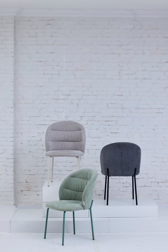 TOM TAILOR HOME 4-Fußstuhl LEAF CHAIR (Set, 2 St), 4-Fußgestell, Raffung in der Rückenlehne von TOM TAILOR HOME