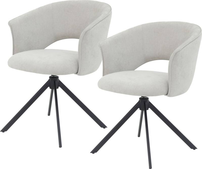 TOM TAILOR HOME Armlehnstuhl CURVY ARMCHAIR (Set, 2 St), mit Armlehnen, drehbar, Rückholfunktion, Rückenausschnitt von TOM TAILOR HOME