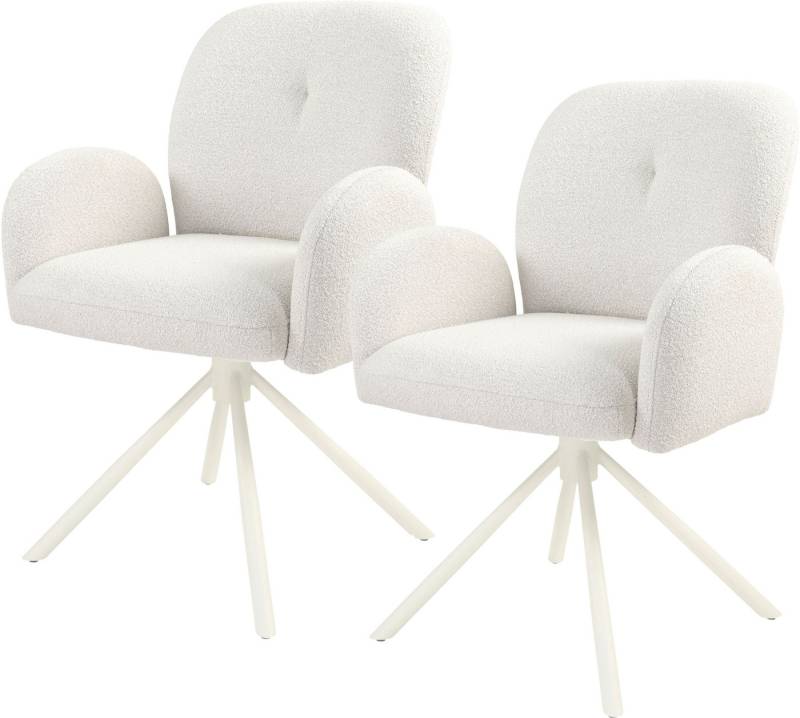 TOM TAILOR HOME Armlehnstuhl PEBBLE ARMCHAIR (Set, 2 St), Esszimmerstuhl, mit Armlehnen, 4-Fußgestell, 140 kg belastbar, drehbar von TOM TAILOR HOME