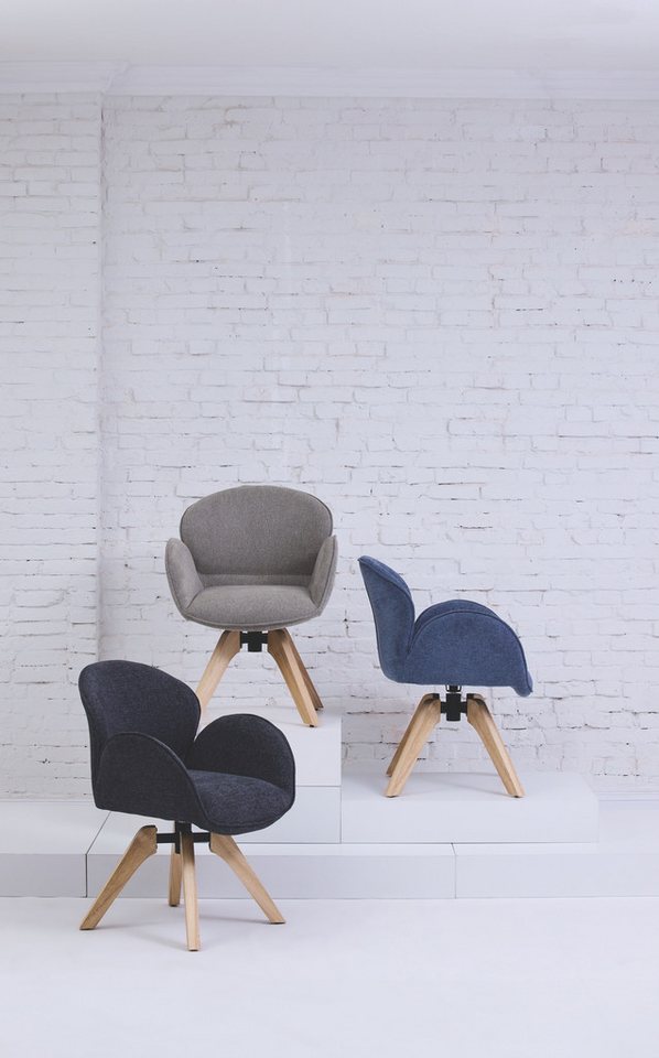 TOM TAILOR HOME Armlehnstuhl WINGS ARMCHAIR (Set, 2 St), mit Armlehnen, drehbar, Rückholfunktion, Massivholzgestell von TOM TAILOR HOME