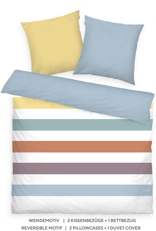 TOM TAILOR HOME Bettwäsche COLORED STRIPES in Gr. 135x200cm, 155x220cm, 200x220cm oder 100x135cm, Renforcé, 3 teilig, new bedroom, gewebtes Label TOM TAILOR HOME Bettwäsche COLORED STRIPES in Gr. 135x200cm, 155x220cm, 200x220cm oder 100x135cm, Renforcé, 3 teilig, new bedroom, gewebtes Label von TOM TAILOR HOME