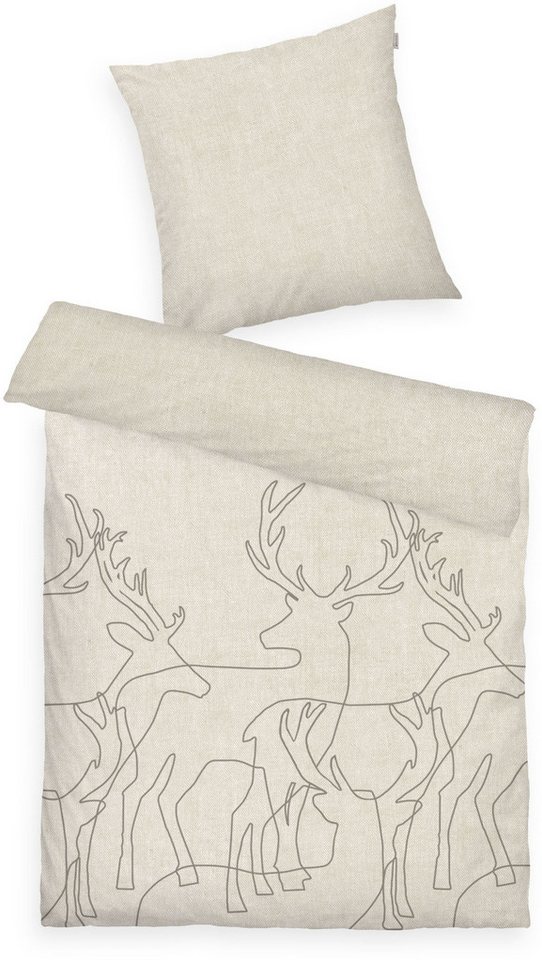 TOM TAILOR HOME Wendebettwäsche Lennart in Gr. 135x200, 155x220 oder 200x200 cm, ideal für Weihnachten, Flanell, 2 teilig, Flanell kuschelig warm im Winter, Weihnachtsbettwäsche aus Baumwolle von TOM TAILOR HOME