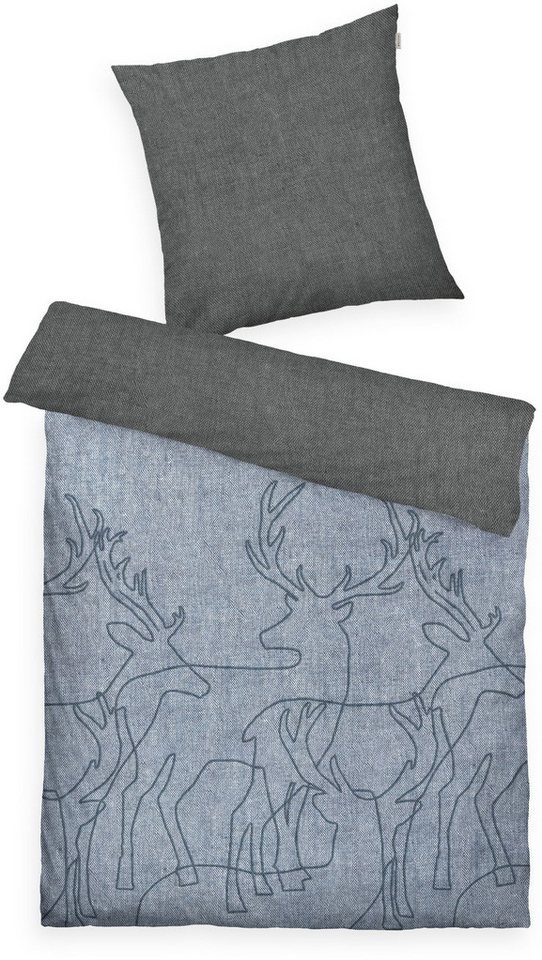 TOM TAILOR HOME Wendebettwäsche Lennart in Gr. 135x200, 155x220 oder 200x200 cm, ideal für Weihnachten, Flanell, 2 teilig, Flanell kuschelig warm im Winter, Weihnachtsbettwäsche aus Baumwolle von TOM TAILOR HOME