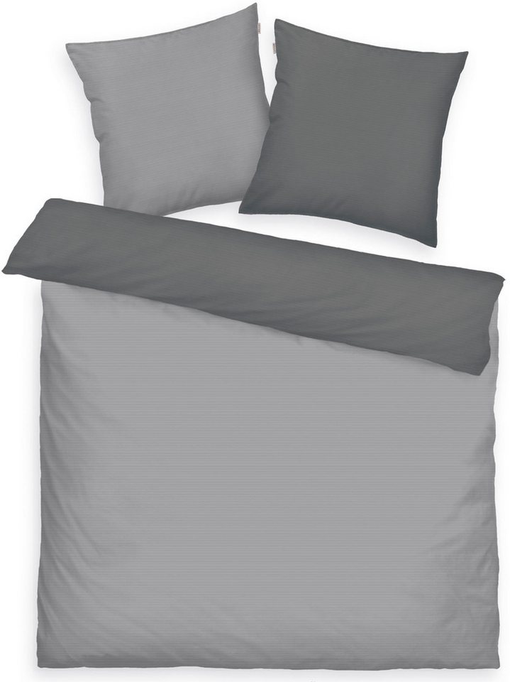 TOM TAILOR HOME Bettwäsche TWO-TONE SOLID COLORS in Gr. 135x200cm, 155x220cm oder 200x220cm, Satin, 3 teilig, new bedroom, Doppelnaht am Kissen von TOM TAILOR HOME