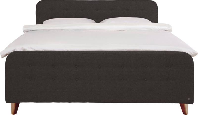 TOM TAILOR HOME Boxspringbett NORDIC BOX, mit Knopfheftung im Kopfteil und Fußteil, Füße in Buche natur von TOM TAILOR HOME
