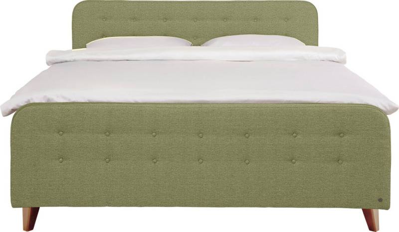 TOM TAILOR HOME Boxspringbett NORDIC BOX, mit Knopfheftung im Kopfteil und Fußteil, Füße in Buche natur von TOM TAILOR HOME