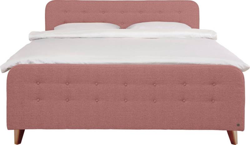 TOM TAILOR HOME Boxspringbett NORDIC BOX, mit Knopfheftung im Kopfteil und Fußteil, Füße in Buche natur von TOM TAILOR HOME