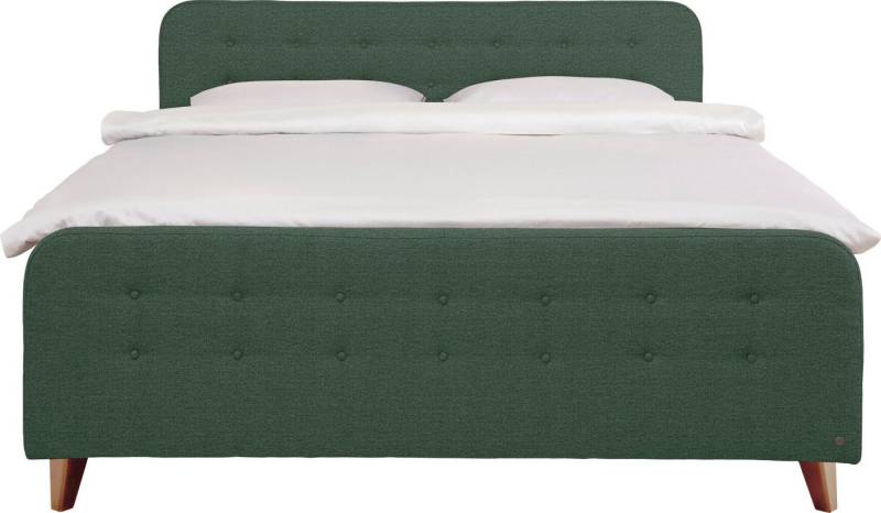 TOM TAILOR HOME Boxspringbett NORDIC BOX, mit Knopfheftung im Kopfteil und Fußteil, Füße in Buche natur von TOM TAILOR HOME