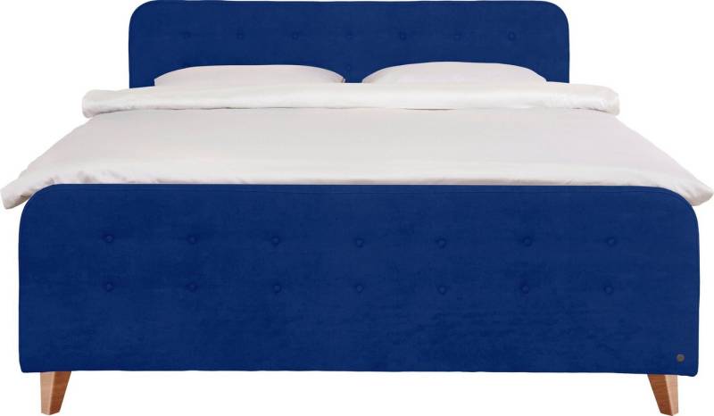 TOM TAILOR HOME Boxspringbett NORDIC BOX, mit Knopfheftung im Kopfteil und Fußteil, Füße in Buche natur von TOM TAILOR HOME