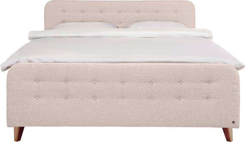 TOM TAILOR HOME Boxspringbett NORDIC BOX, mit Knopfheftung im Kopfteil und Fußteil, Füße in Buche natur von TOM TAILOR HOME