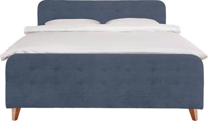 TOM TAILOR HOME Boxspringbett NORDIC BOX, mit Knopfheftung im Kopfteil und Fußteil, Füße in Buche natur von TOM TAILOR HOME