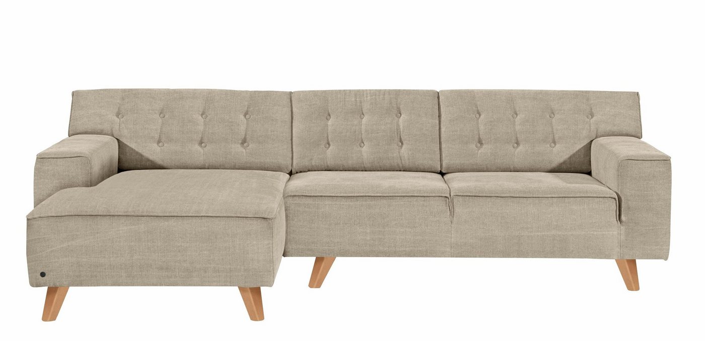 TOM TAILOR HOME Ecksofa NORDIC CHIC, mit Recamiere, im Retrolook, Füße Buche natur von TOM TAILOR HOME