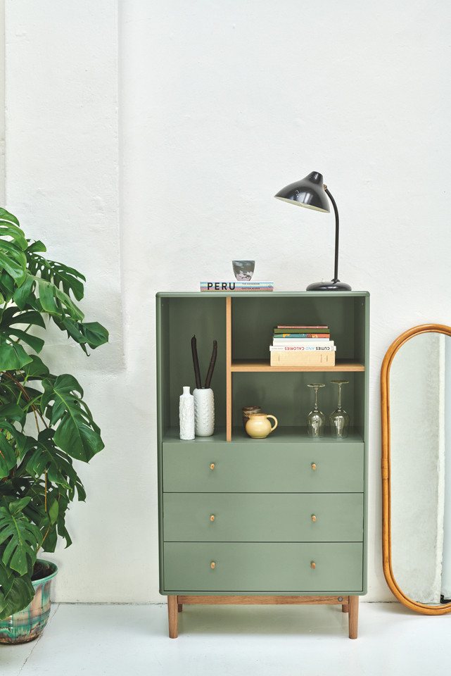 TOM TAILOR HOME Highboard COLOR LIVING Highcabinet - stylischer Stauraum in schönen Farben, hochwertiges Highcabinet mit 3 Schubladen und 3 offenen Fächern. von TOM TAILOR HOME