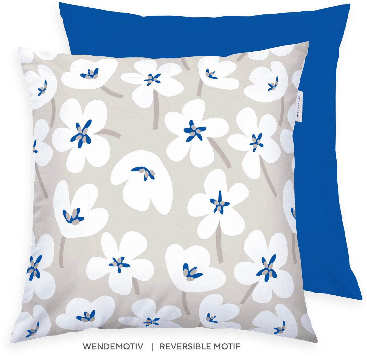 TOM TAILOR HOME Kissenhülle new bedroom, FRESH FLOWERS, 40x40cm oder 40x80cm, (1 Stück), mit farbigem Markenreißverschluss von TOM TAILOR HOME